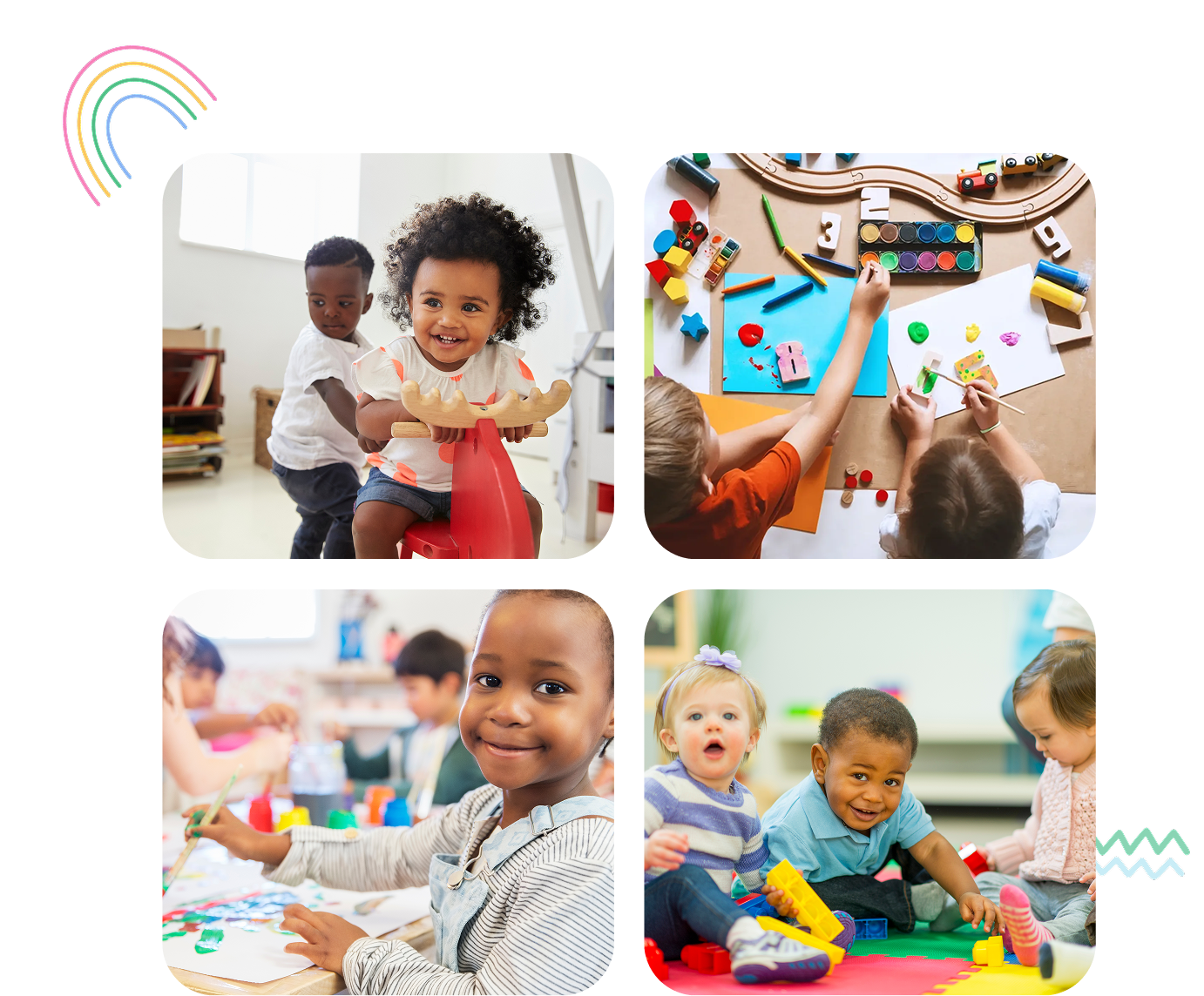 Children engaging in educational and creative activities in a classroom.